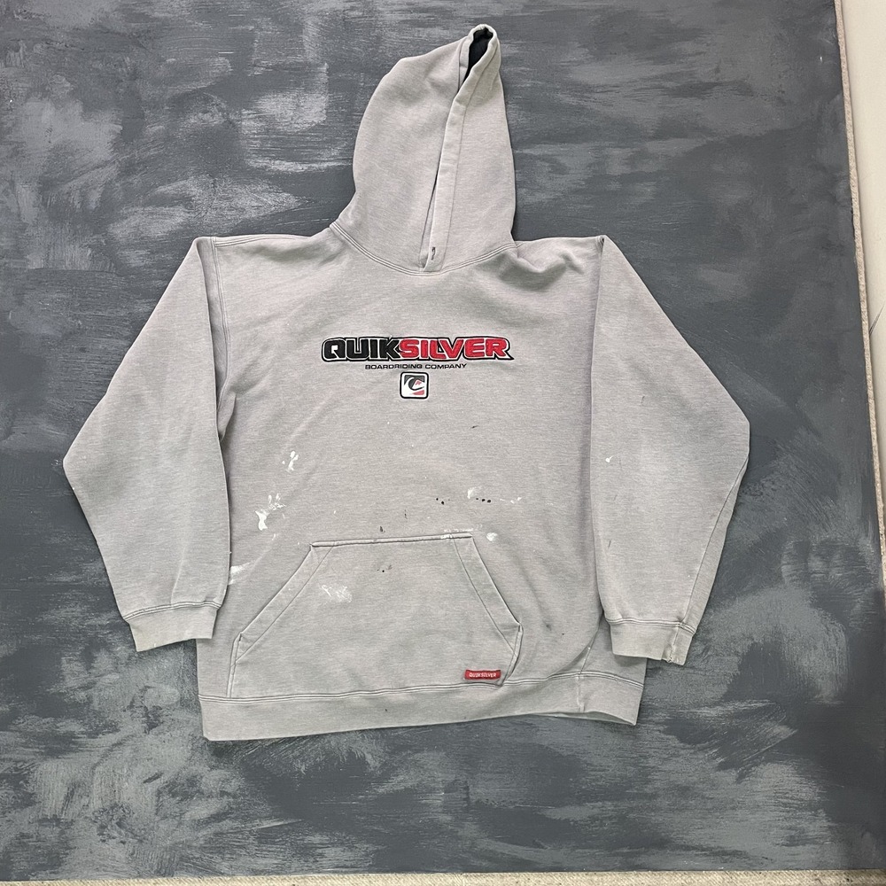 vintage Quick Silver hoodie mens large Grey 2000sy2k skater